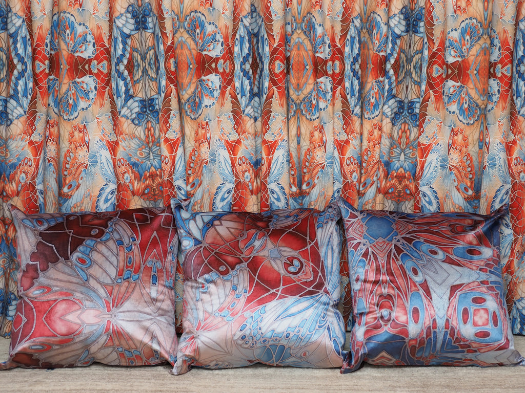 Terracotta Butterflies in Blue Heaven