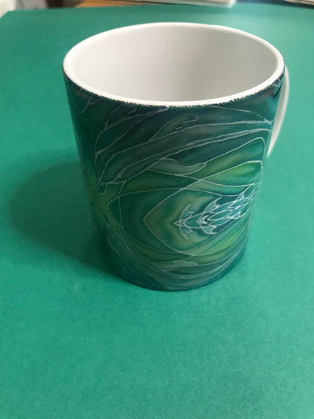 Green Dolphins Mug and Coaster - Extra Large & Regular Mug Sizes Dolphin Lovers Mug Gift Box Set -