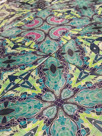 Veridian Victorian Mixed Tile Set - Green Aqua Charcoal Beautiful Bohemian Tiles