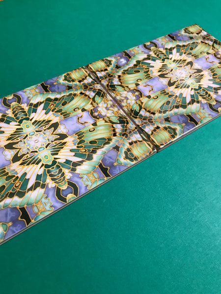 Sage Green Art Nouveau Butterfly Moth Tiles - Beautiful Ceramic Rectangular Border 6x8” Tiles - Kitchen Bathroom Tiles