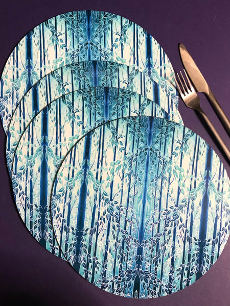 Teal Green Blue Glass Chopping Boards Tableware - Woods Placemats & Coasters - High Quality Table Mats - Teal Green Blue Glass Chopping Boards Tableware