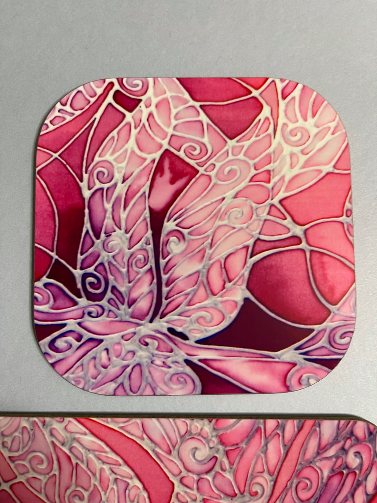 Dragonflies Placemats & Coasters - pink purple glass chopping boards - Round Table Mats
