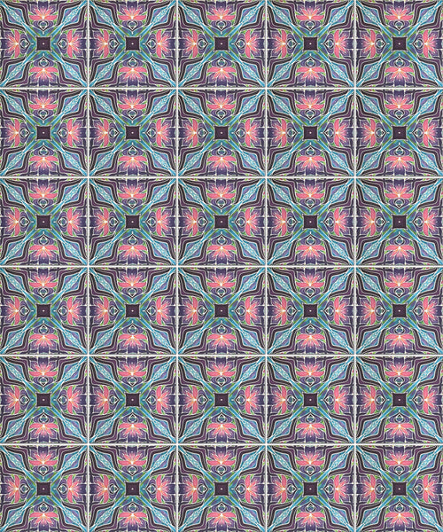 Art Deco Purple Iris Floor Tiles - 20x20cm Interior and Exterior Non Slip