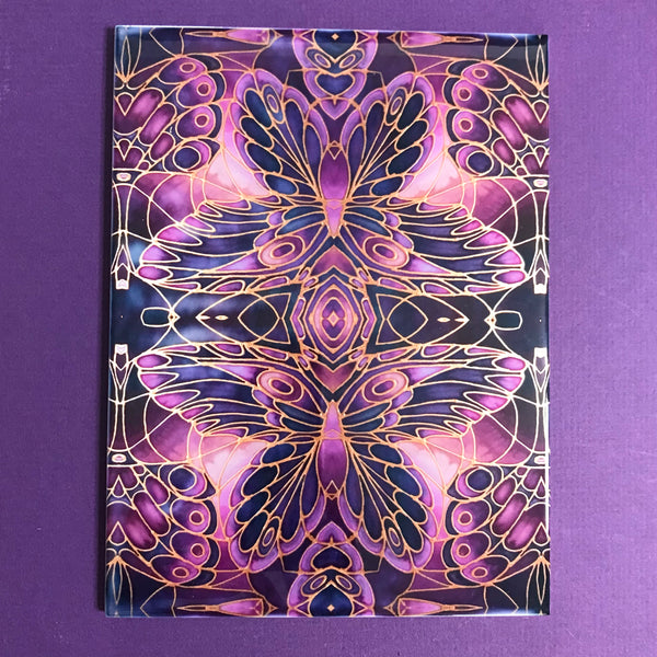 Dark Gothic Plum Butterfly Tiles - Beautiful Ceramic Bohemian Tiles - Kitchen Bathroom Tiles