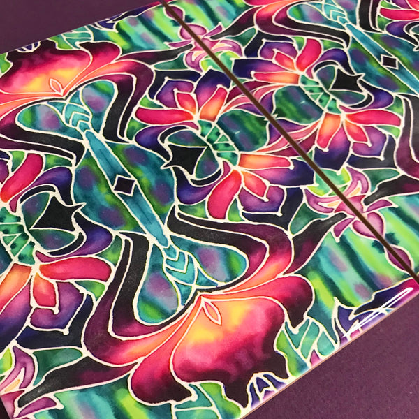 Art Nouveau Purpke Iris Tiles -  Ceramic Bohemian Decorative 6x8”  Tiles - Kitchen Bathroom Tiles