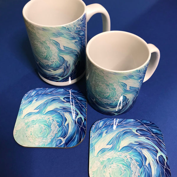 Dolphins Glass Chopping Board - Dolphin Trivet - Blue Pot Stand - Heat Proof Table Top Saver - Decorative Platter