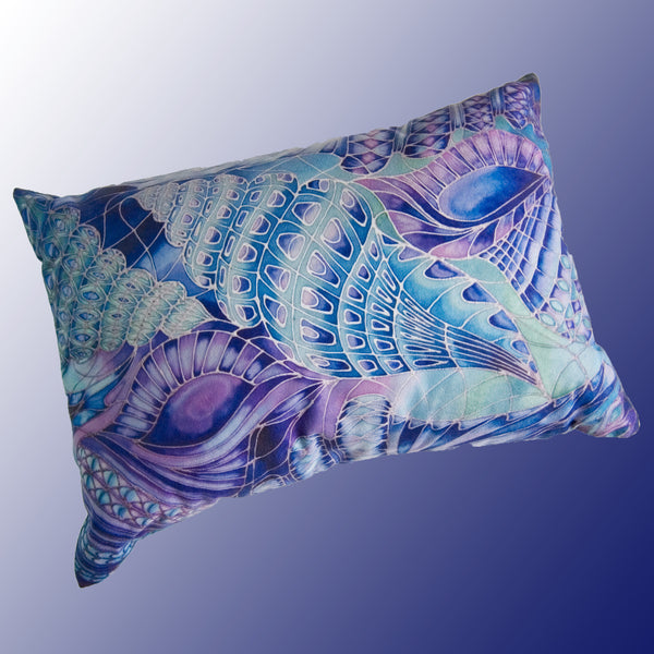 Mint Green Shells Cushion - Green Turquoise Throw Pillow - Sea Shells Accent Pillow