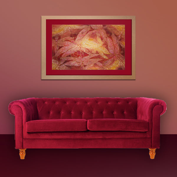 SOLD Blue Fire Dragons Painting - Hand Painted Silk Dragons - Cool Dramatic Blue Art