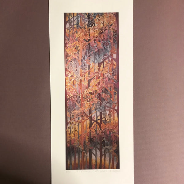Autumn Whispers Signed Print - Rust Caramel Chocolate Grey Forest Print Art