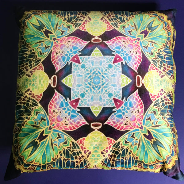 Green Butterfly Velvet Cushions. Green Lime Velvet Cushions