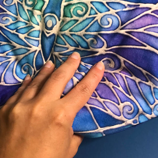 Nouveau Dragonflies Cushion - Blue Green Turquoise Purple Cushion - Dragonflies Art Pillow