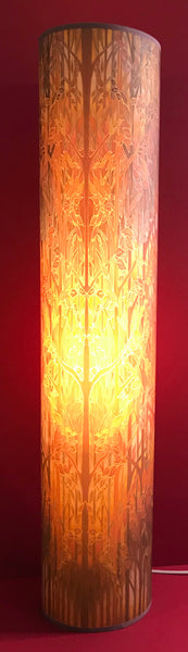 Autumn Whispers Contemporary Floor Lamp  - Welcoming Light Art Lamp - Copper russet grey trees Lamp