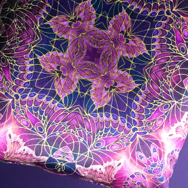 Plum Velvet Butterflies Cushion - Luxury Velvet Fabric - Deep Plum Butterflies pillow