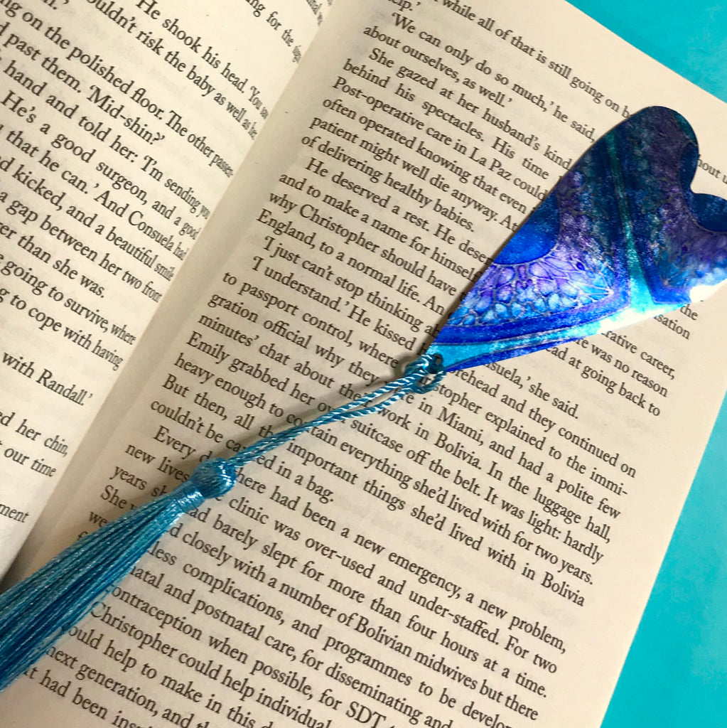 Persian Design Heart Book Mark Comtemporary Circles  lightweight aluminium.