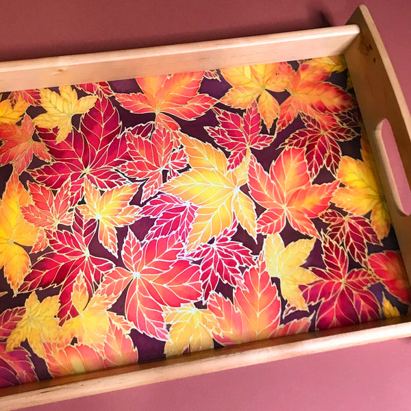 Autumn Leaves Placemats & Coasters - Virginia Creeper Leaves Table Mats - Red Yellow