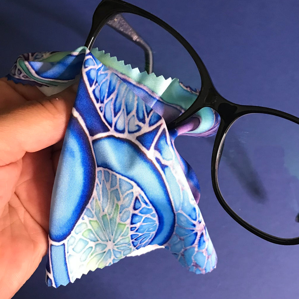 Blue Green Purple Contemporary Circles glasses cleaning cloth - pretty butterfly cleaning cloth - phone screen cleaning cloth.