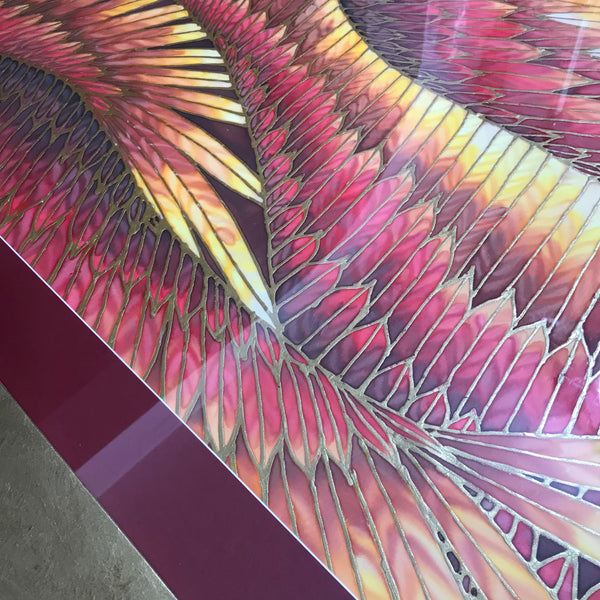 Wings in Flight Contemporary Painting - Hand Painted Silk Wings - Dramatic Original Art