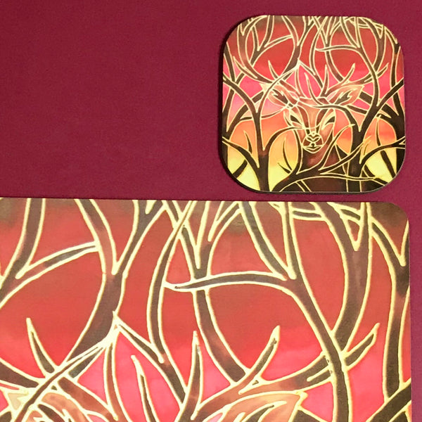 Dramatic Sun Dragons Round Table Mats & Coasters - Table Mats