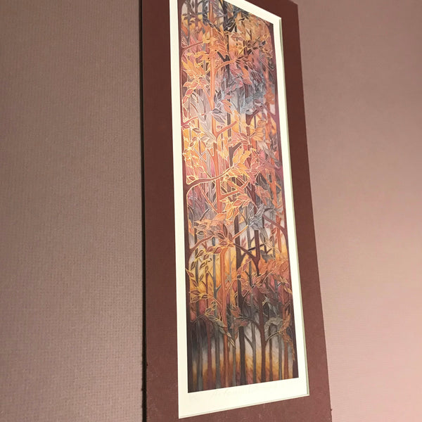 Autumn Whispers Signed Print - Rust Caramel Chocolate Grey Forest Print Art