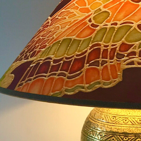 Butterfly Lamp Shade - green rust chocolate Pendant Shade - Atmospheric lamp Shade