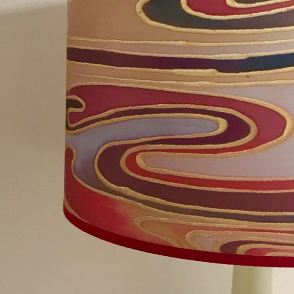 Contemporary Lamp Shade - red plum caramel Drum Shade - Atmospheric lamp Shade