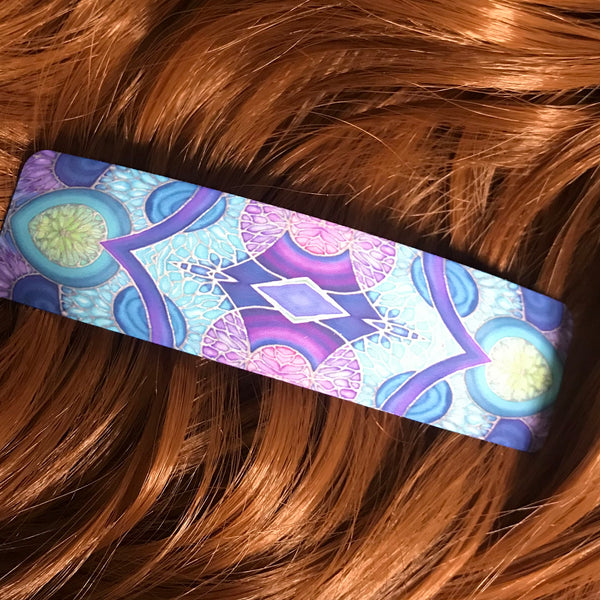 Blue Green Purple Persian Peacock Hair Slide