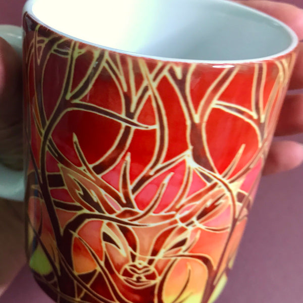 Stag Mug and Coaster box set or mug only - Red Mug Set - Wild Stag Mug Gift