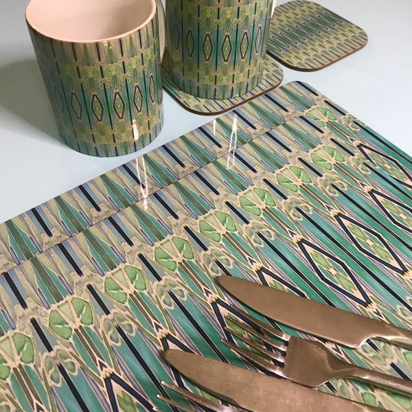 Deco Style duck egg, sage, turquoise Table Mats - green chopping boards