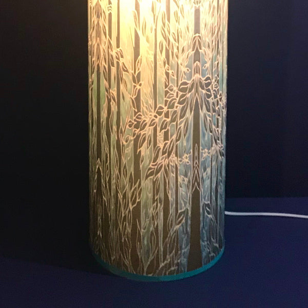 Into the Woods Contemporary Floor Lamp  - Tranquil Light Art Lamp - Blue Turquoise Aqua trees Lamp