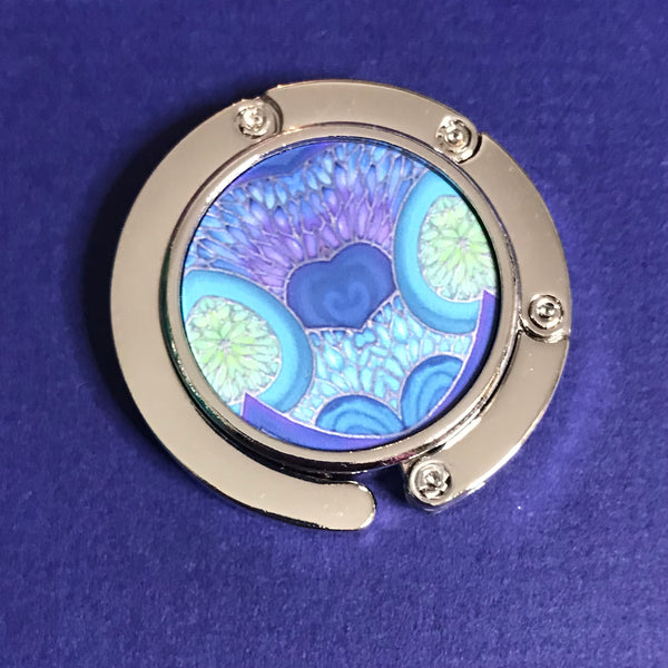 Blue Turquoise Persian Peacock hand bag hanger - tote bag holder