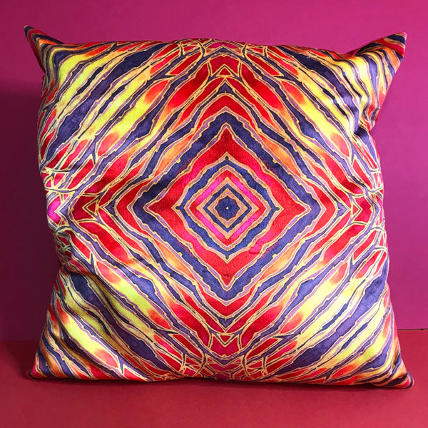 Contemporary Red  velvet Cushions - Reds Yellow Velvet Cushions