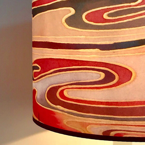 Contemporary Lamp Shade - red plum caramel Drum Shade - Atmospheric lamp Shade