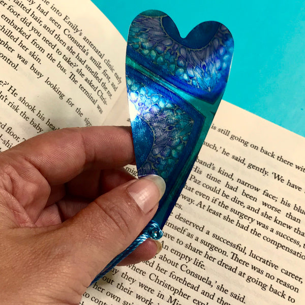Persian Design Heart Book Mark Comtemporary Circles  lightweight aluminium.