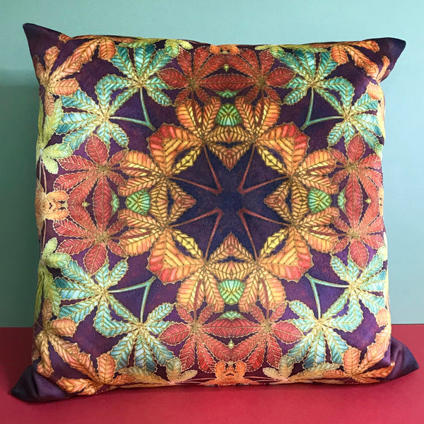 Lush Velvet Leaves Cushion - Green Terracotta Leaves Pillow - Leaves Velvet Cushion