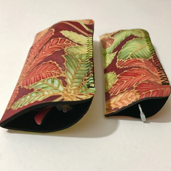 Autumnal leaves soft padded protective glasses cases for pocket or handbag
