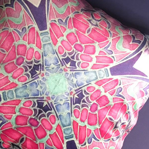 Art Nouveau Pink Mint Butterfly Echoes Luxury Velvet Cushions, High Quality Decor Throw Pillows