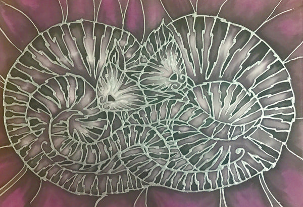 SOLD Sleepy Cats Hand painted silk original - tabby cats - Tabby Cats grey plum