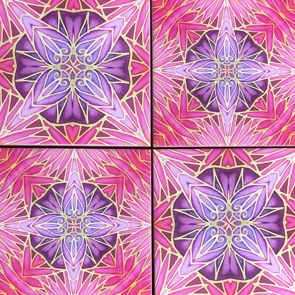Pink purple star tiles mixed set