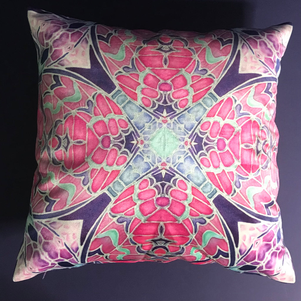 Art Nouveau Pink Mint Butterfly Echoes Luxury Velvet Cushions, High Quality Decor Throw Pillows