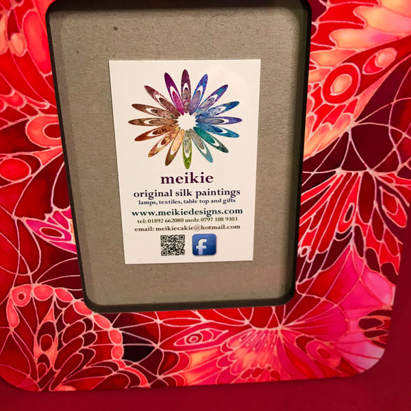 Bright Pink and Red Butterfly Photo Frame