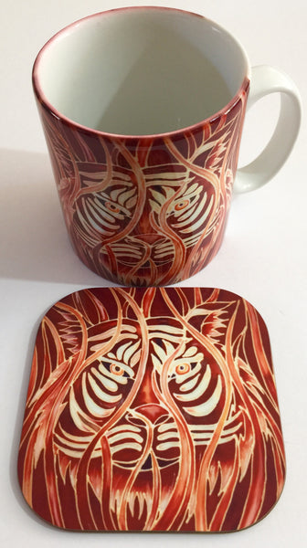Tiger Mug & Coaster - Tiger Mug Gift set - Wildlife Lovers gift