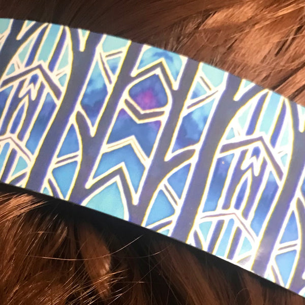 Blue Turquoise Sky Arches Large Hair Clip - Patterned Hair Barrette