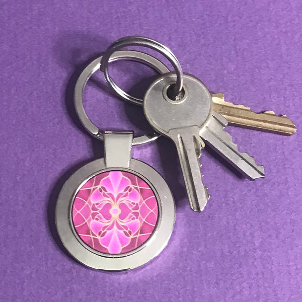 Pink Orchid Key Ring - Flower Lovers Gift for Her - Present Gardeners