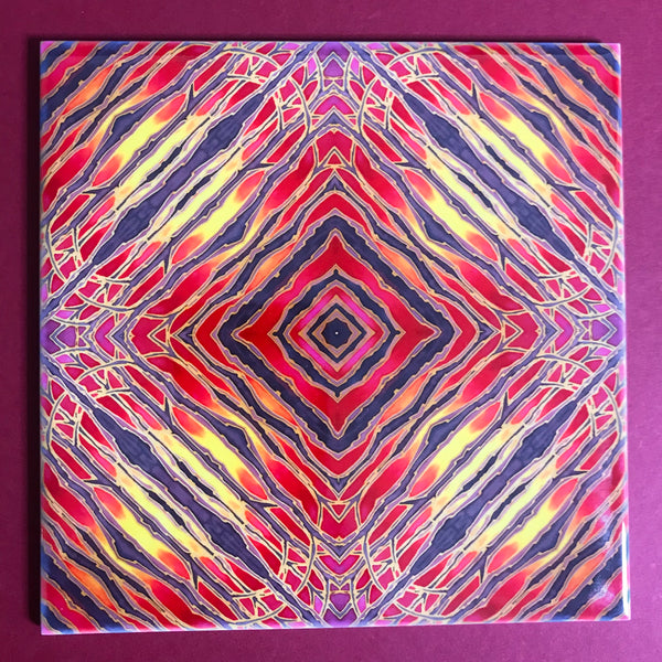 Red Diamond Trees Ceramic Tiles - Sunset coloured Bohemian  Ceramic Printed Tiles