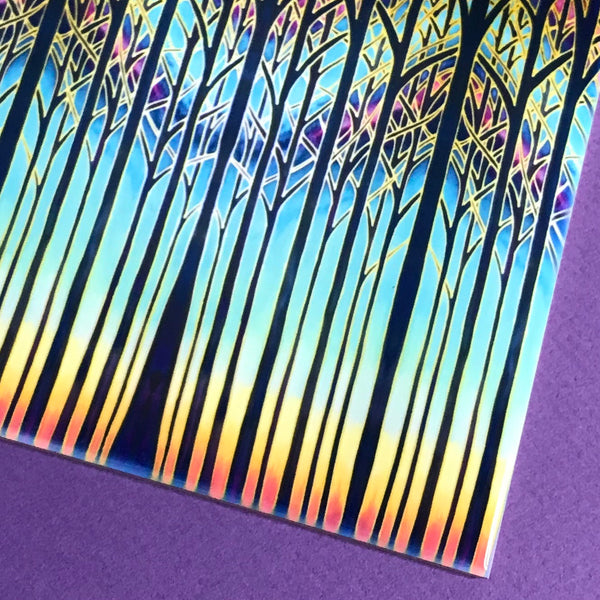 Cathedral Trees Ceramic Tiles - Multi coloured Bohemian  Ceramic Printed Tiles