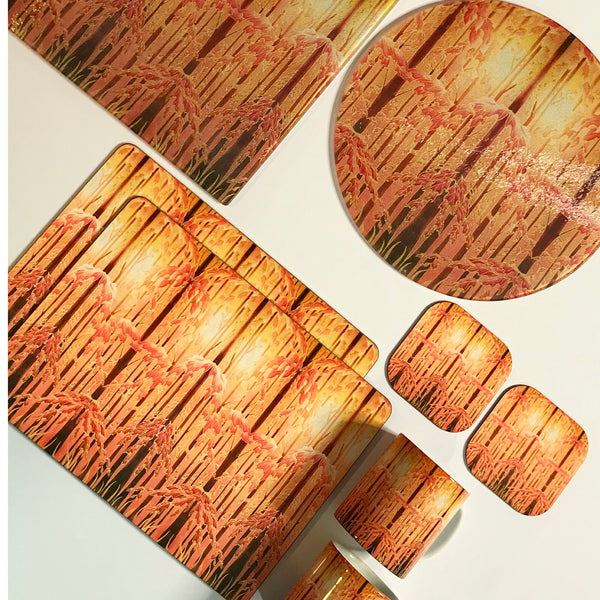 Autumnal Trees Table Mats - Tall trees place mats - Autumn chopping boards