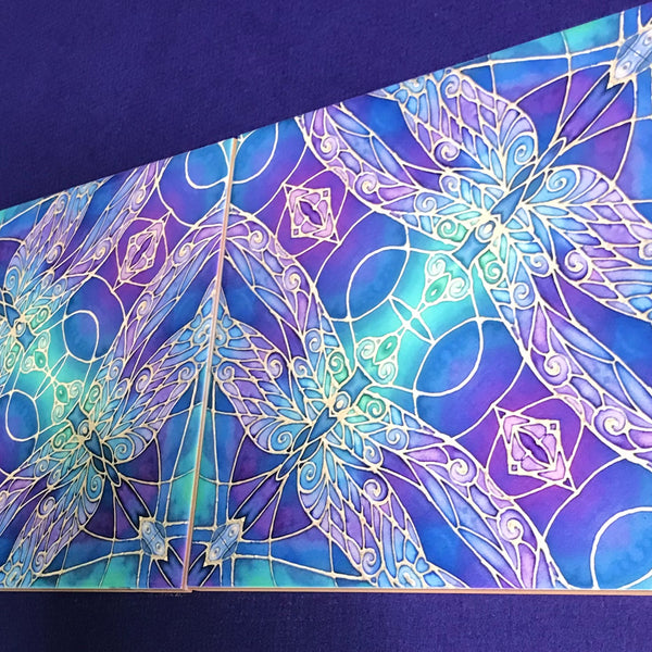 Dragonflies Wall Tile Blue Purple Turquoise