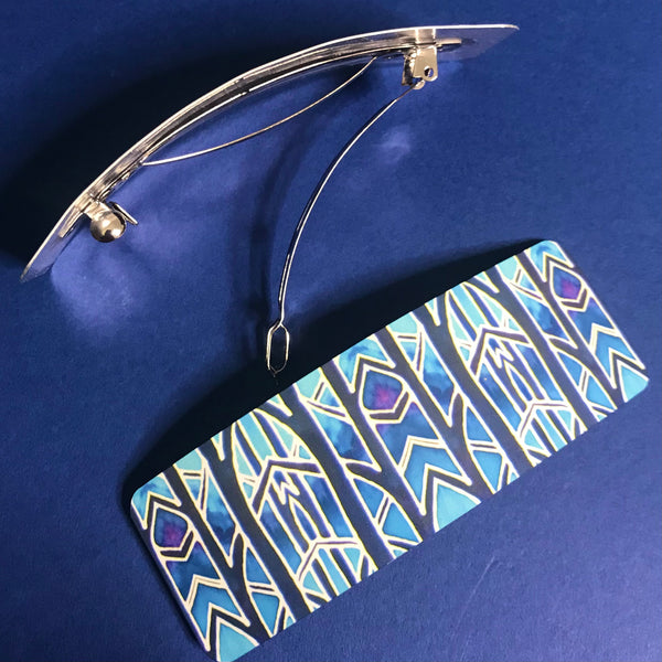 Blue Turquoise Sky Arches Large Hair Clip - Patterned Hair Barrette