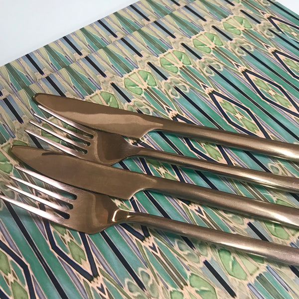 Deco Style duck egg, sage, turquoise Table Mats - green chopping boards