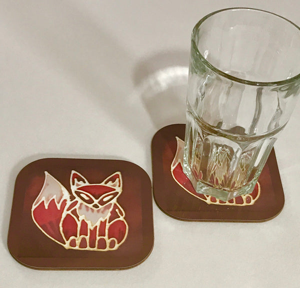 Cute Red Fox Coaster - Fox Nature Lovers Gift - Fox Wildlife Coaster